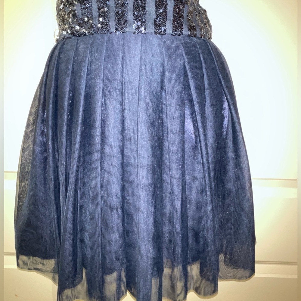 B Darlin Junior's Sequin t strap party holiday dress 11/12 Navy Blue - Picture 5 of 11